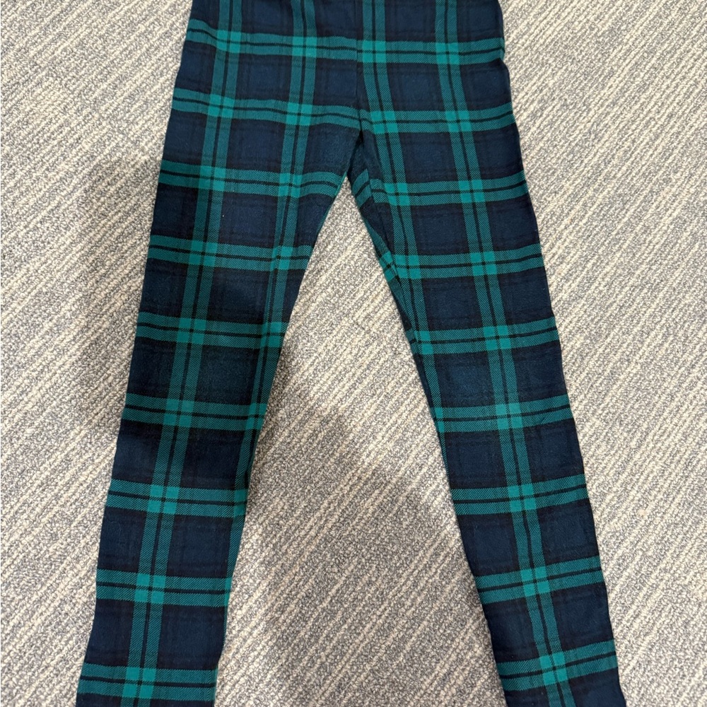 Crewcuts Kids Plaid Leggings - green/navy/black size 6